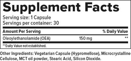 Supplemental fact for Regulate OEA supplement 30 count